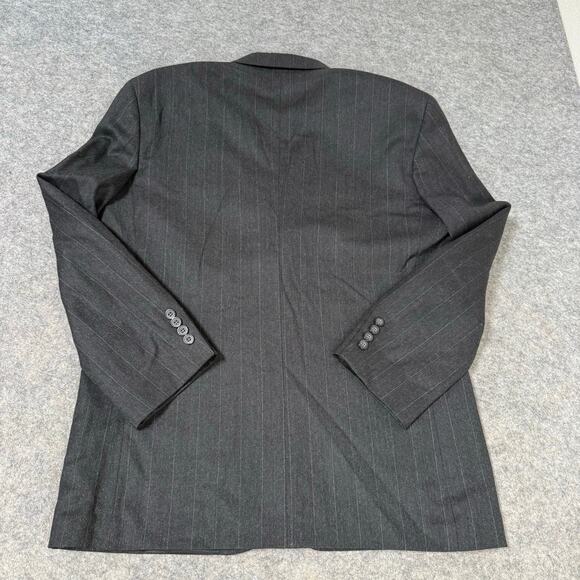 Oscar De La Renta Mens Vested Gray Pinstriped Suit Jacket - Picture 2 of 11